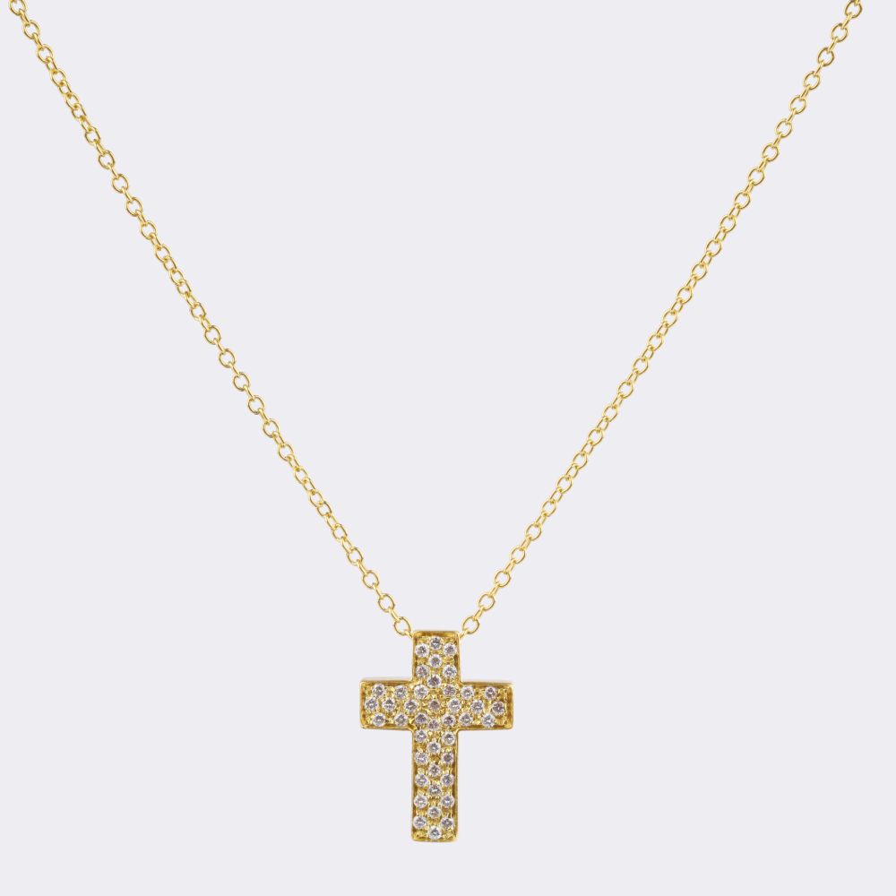 Diamonds Cross-Pendant on Chain - image 2