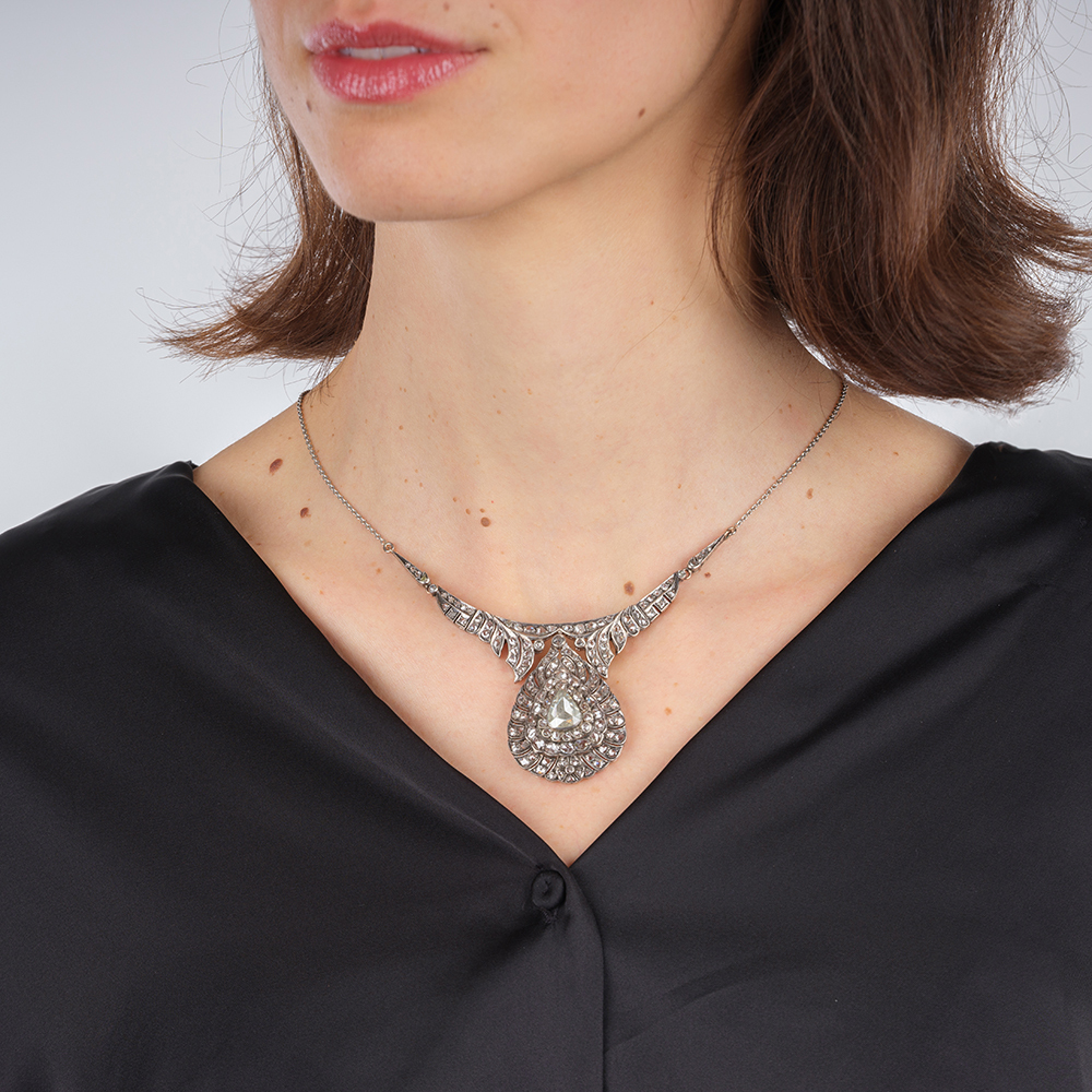 Fin de siècle Necklace with antique Diamonds - image 3
