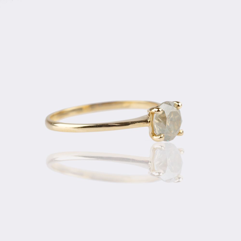 Solitaire Fancy Diamond Ring - image 2