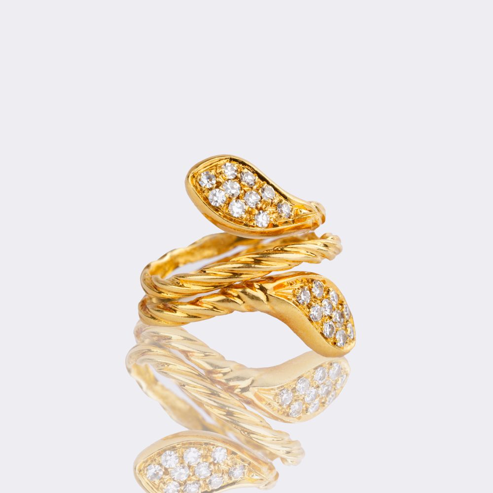 Doubled-headed Serpente Ring with Diamonds - image 2
