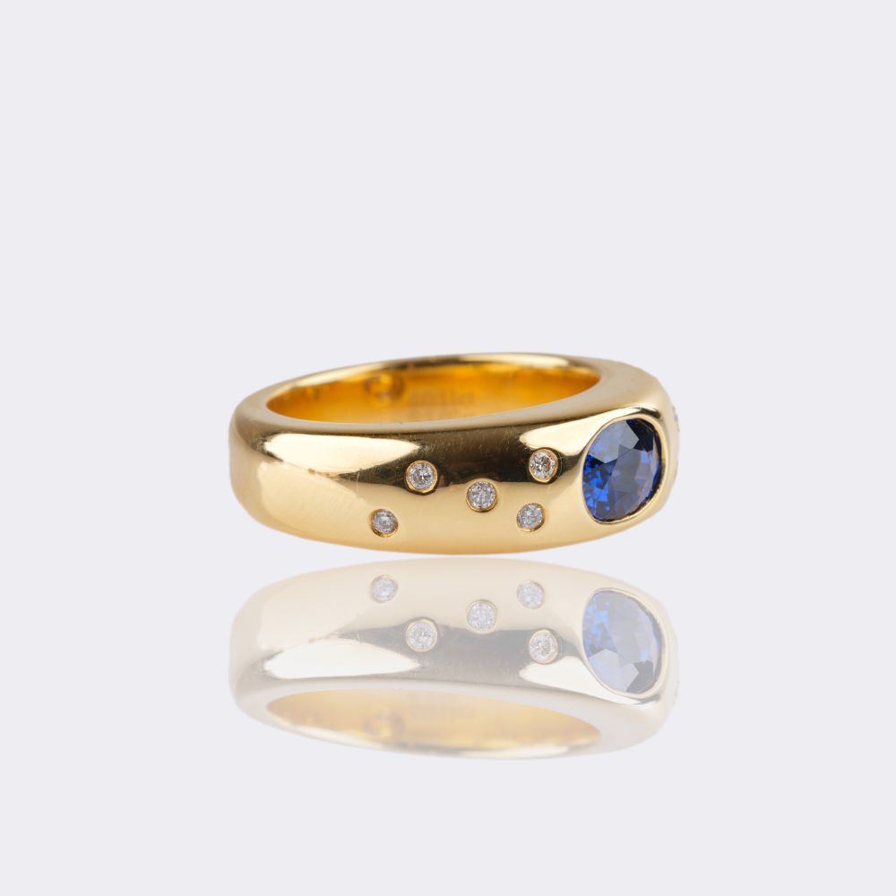 Bandring with Natural Sapphire and Diamonds - image 2