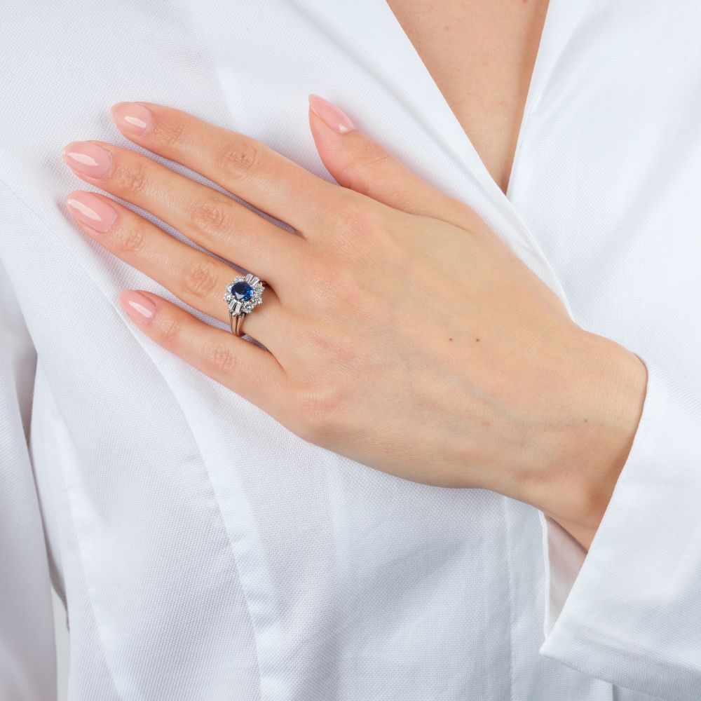 Sapphire Diamond Ring - image 3