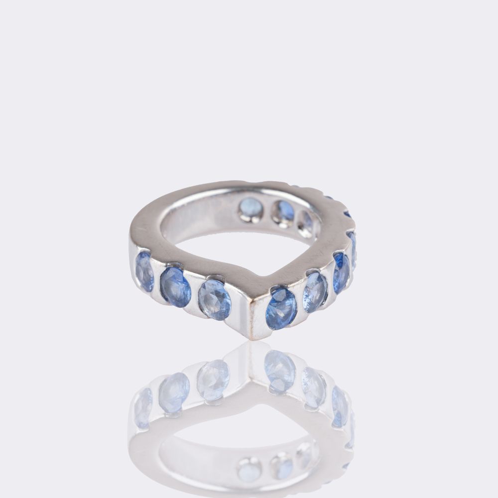 Signature Memory Drop Ring Blue Sapphires - image 3