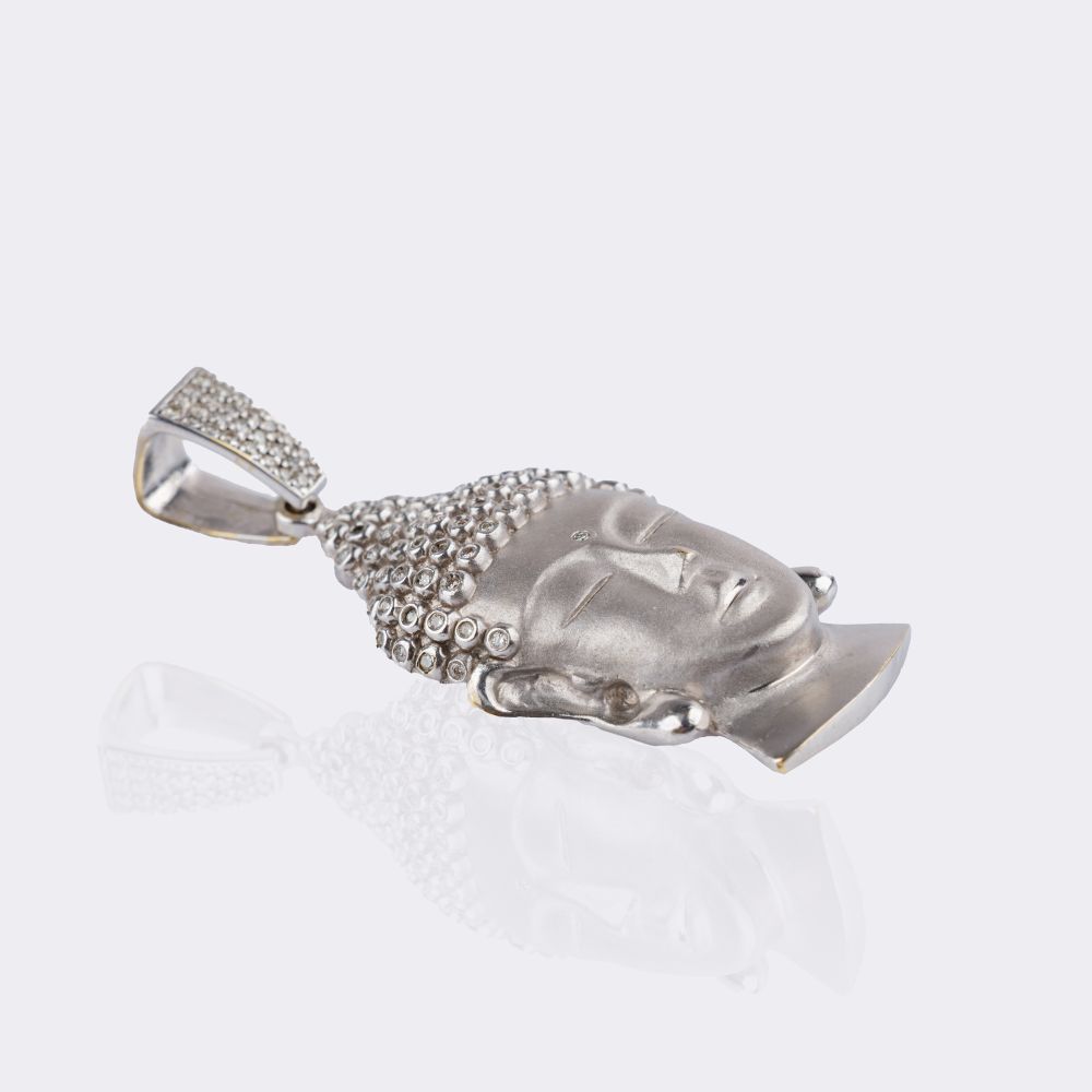 Buddha-Head Pendent with Diamonds - image 2