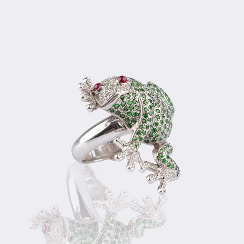 Peridot Diamond Ring 'Frog'