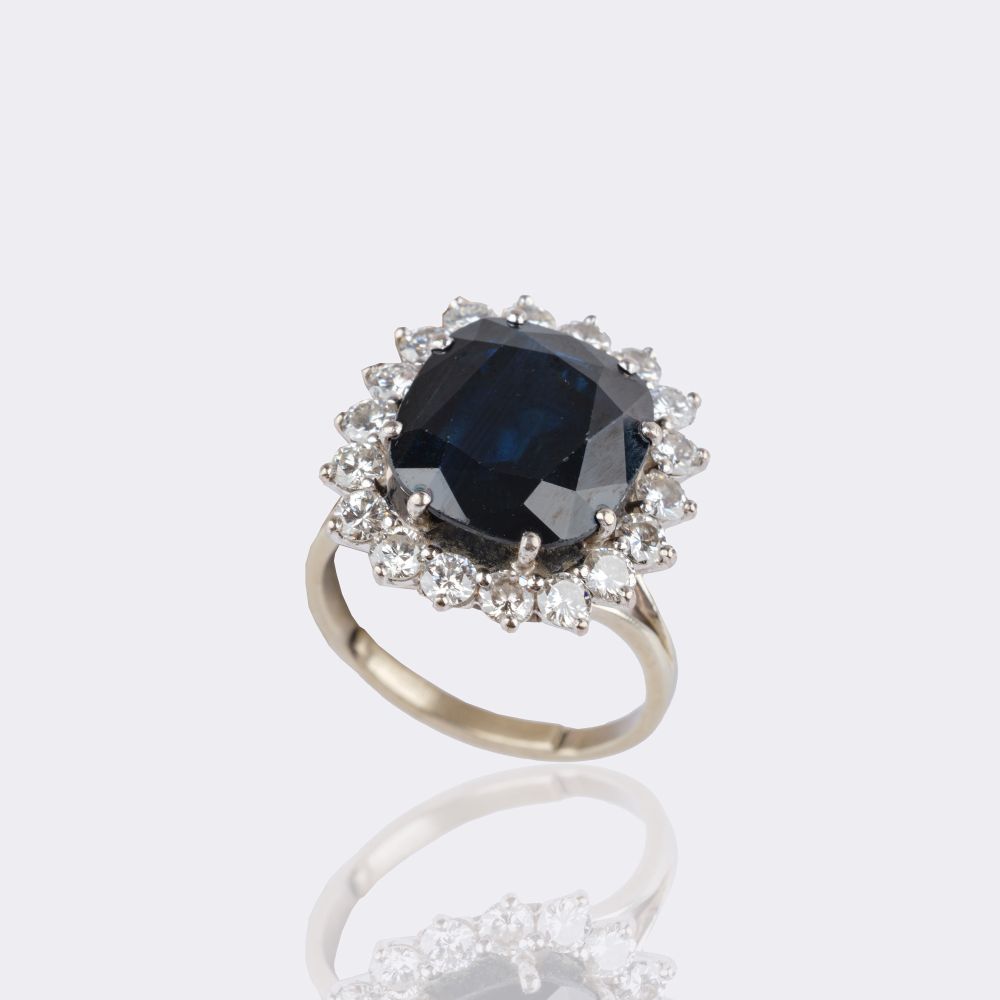 Sapphire Diamond Cocktail Ring - image 2