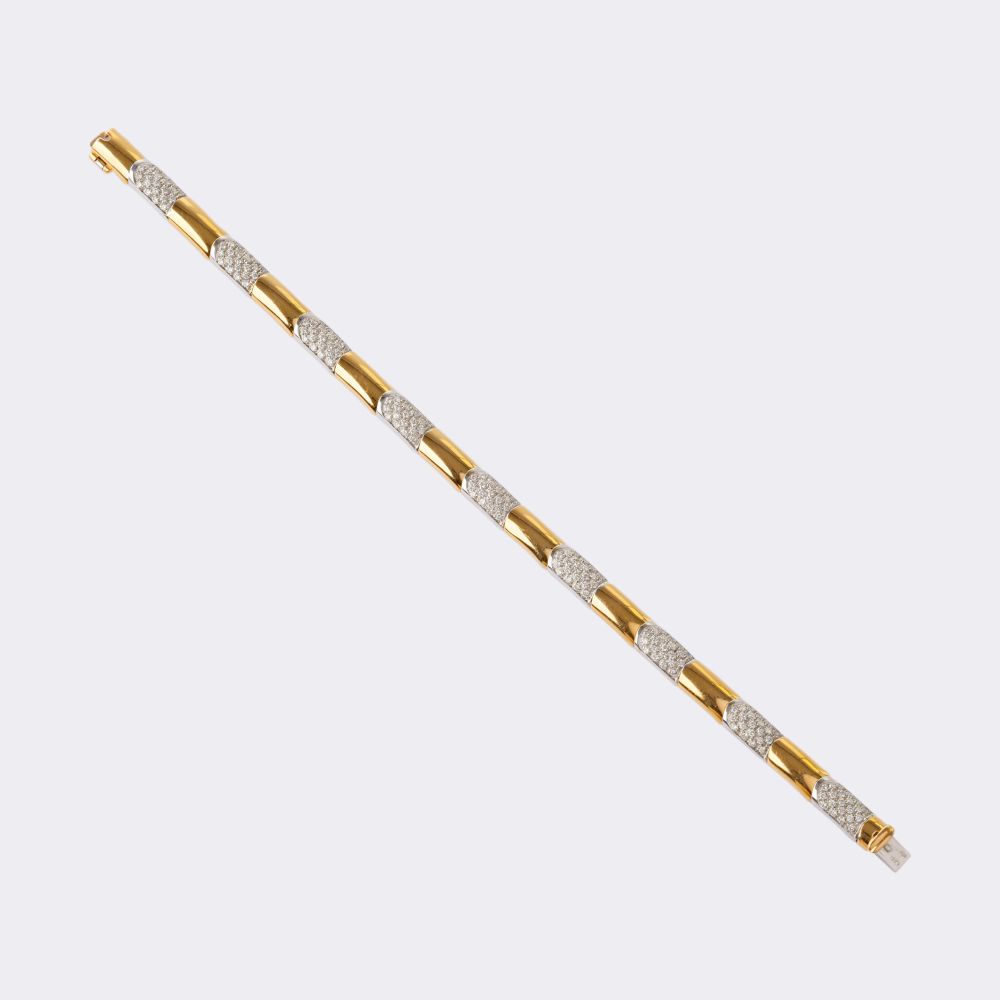 Two-Tone Gold Bracelet with Diamonds - image 2