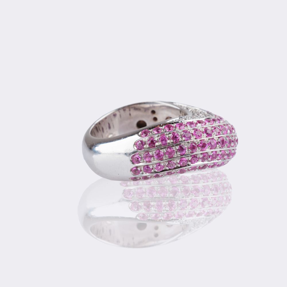 Pink-Sapphire Diamond Ring - image 3
