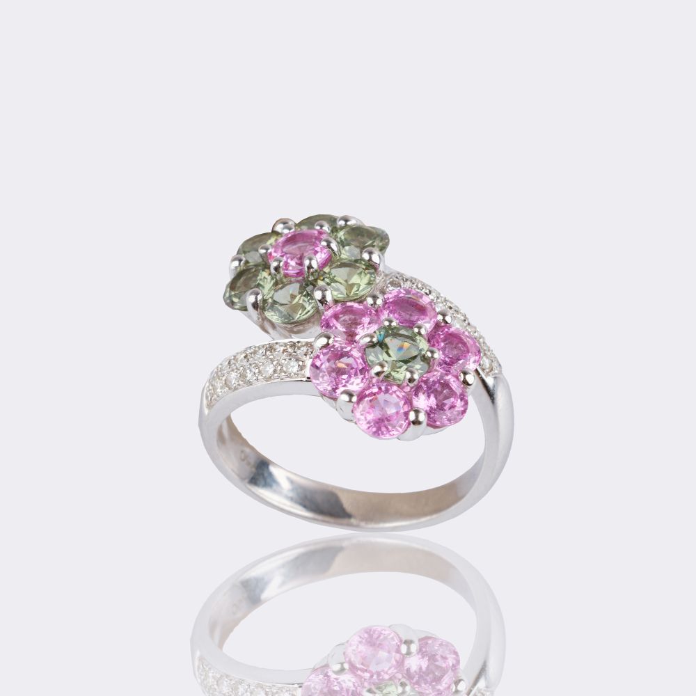 Flower Ring with Colour Gemstones - image 3