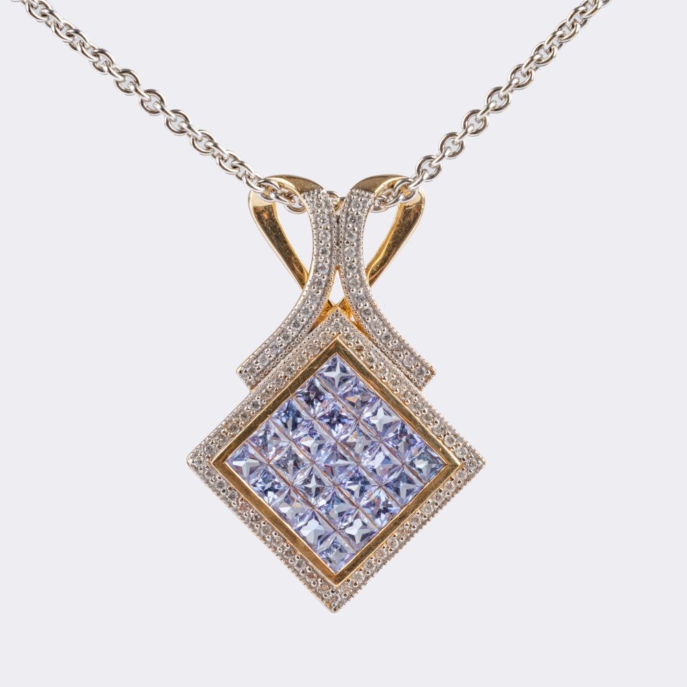Tanzanite Diamond Pendant on Chain