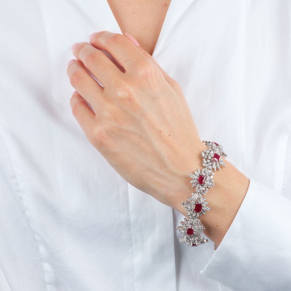 High-Carat Ruby Diamond Bracelet - image 3