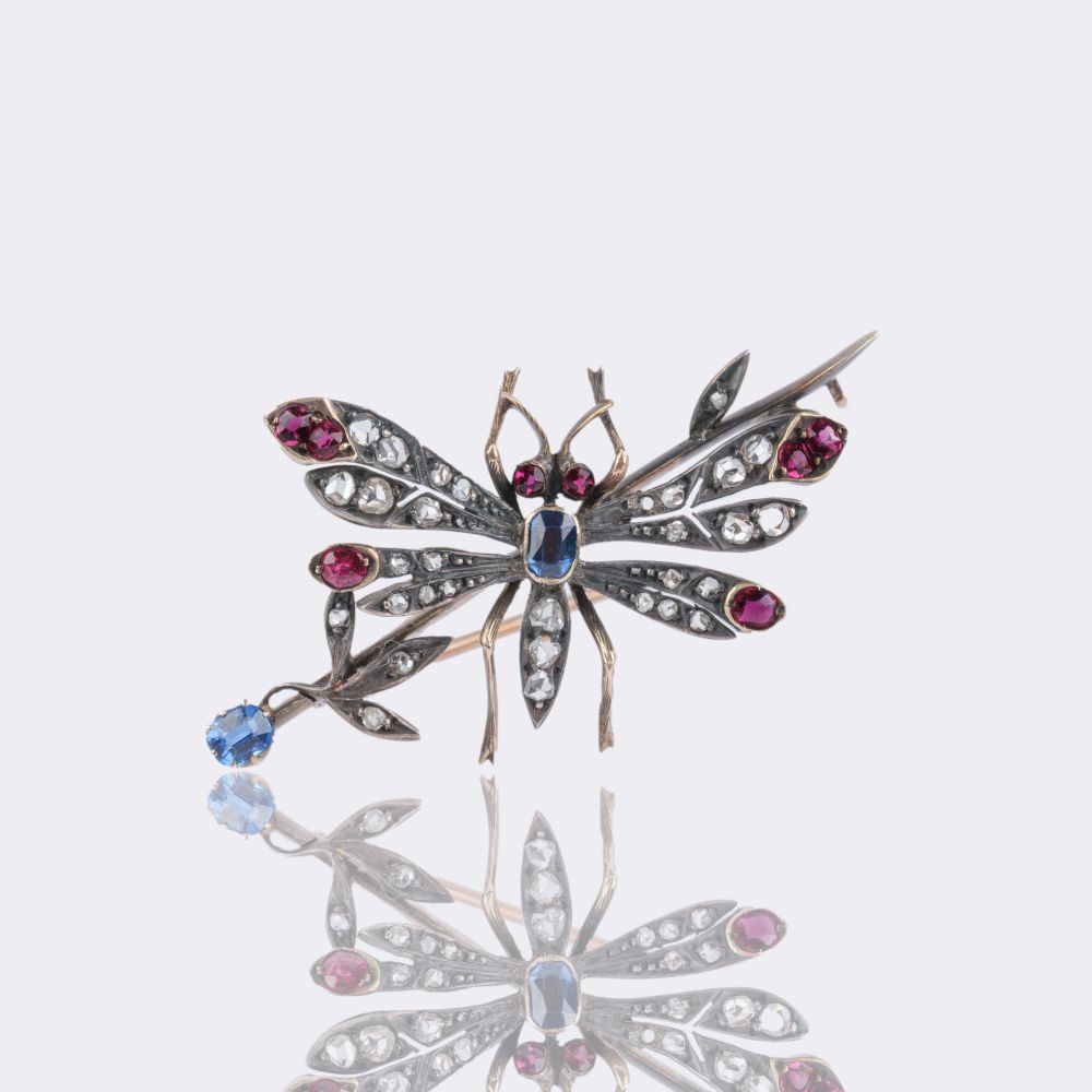 Fin de siècle Diamond Brooch 'Dragonfly'