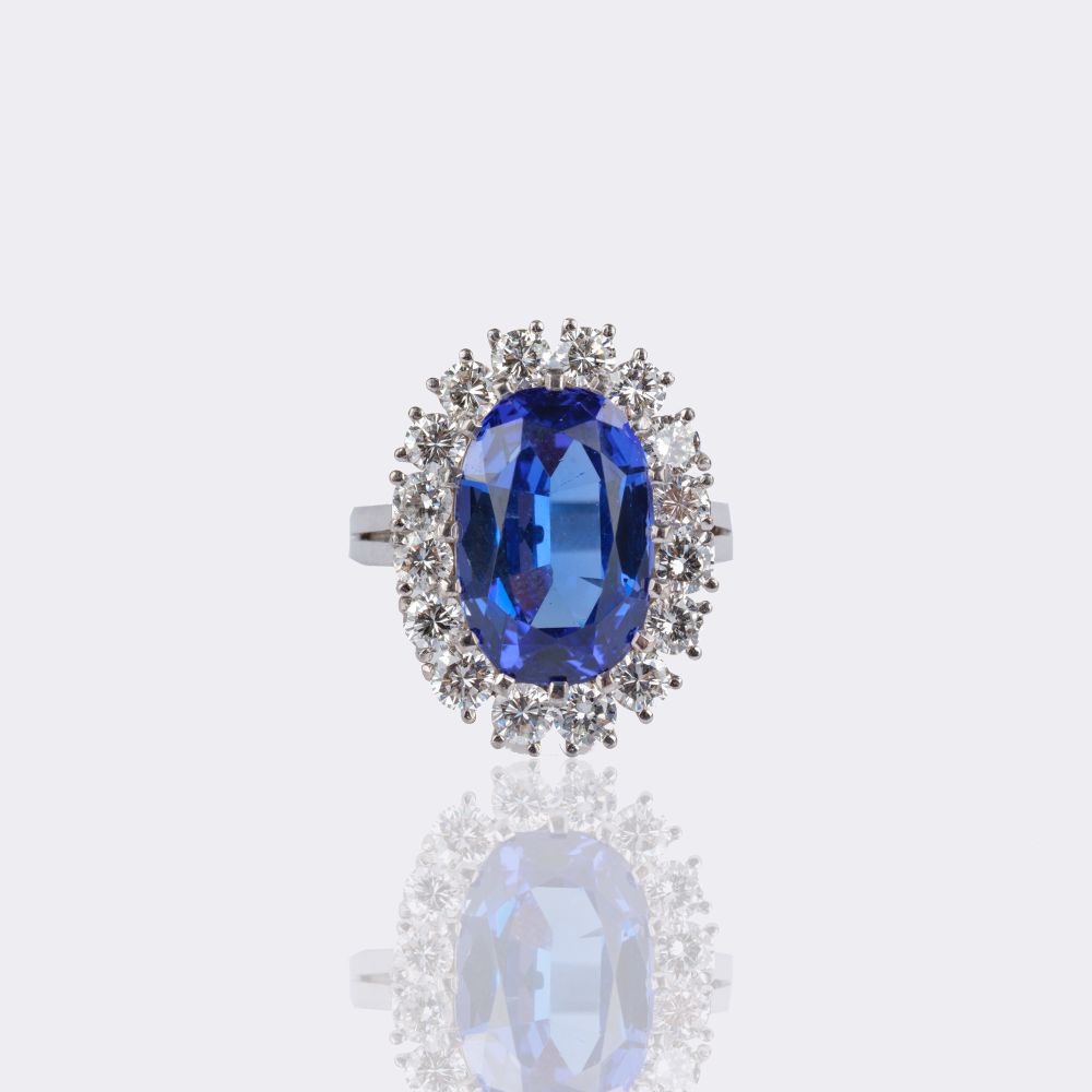 Fine Tanzanite Diamond Ring