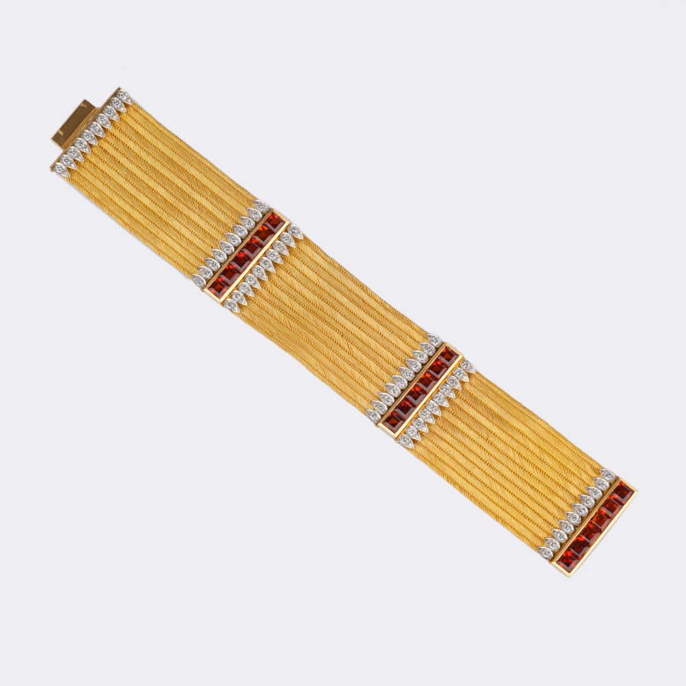 Extraordinary Gold Bracelet with Citrines and Diamonds - image 2