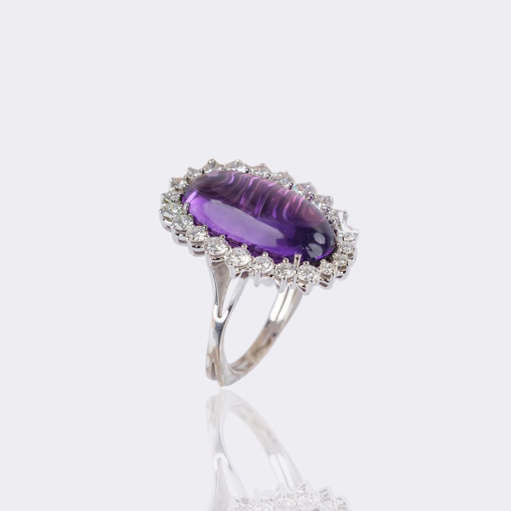 Amethyst Diamond Ring - image 3