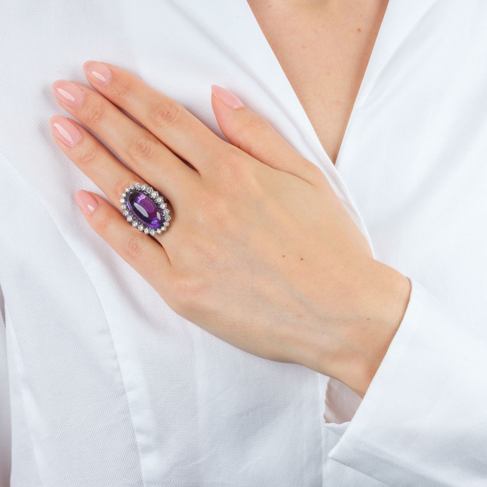 Amethyst Diamond Ring - image 4