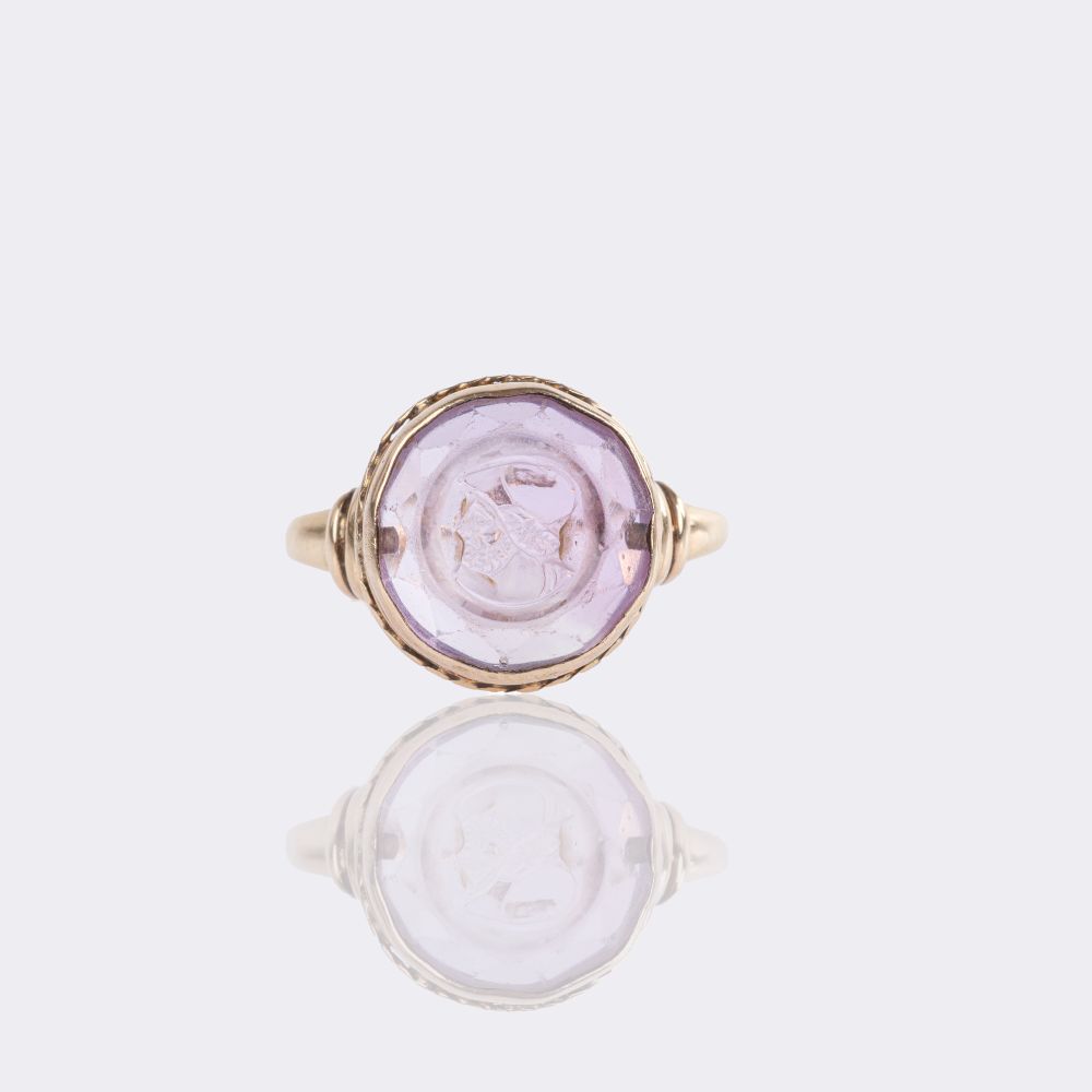 Amethyst Cameo Ring 'Ares' - image 2