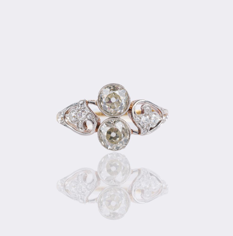 Art Nouveau Ring with Diamonds