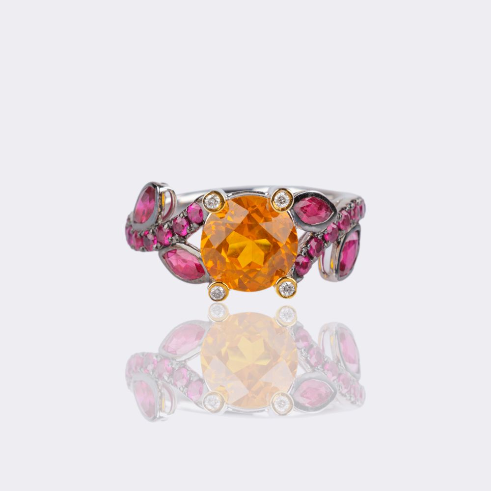 Ruby Ring with Yellow Sapphire