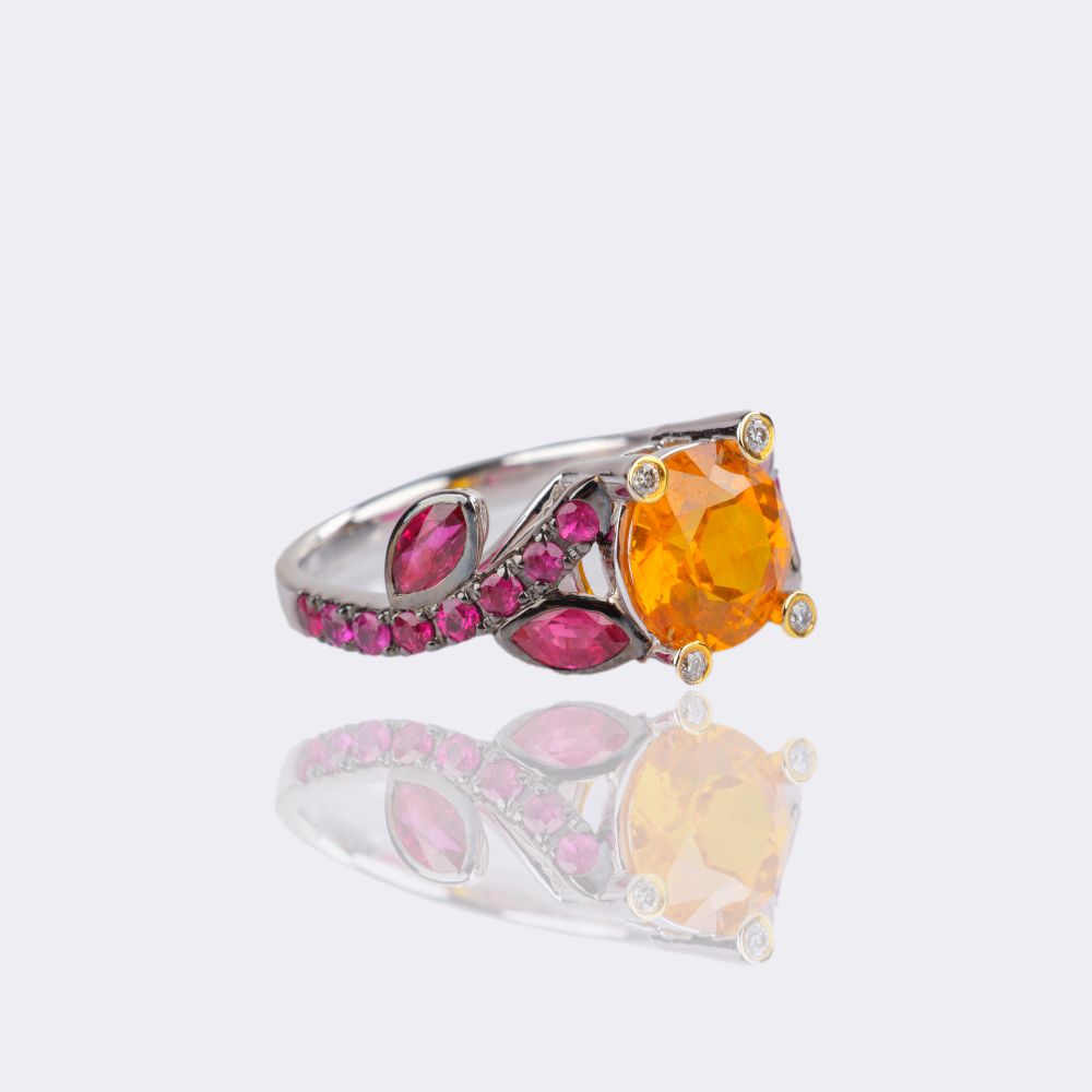 Ruby Ring with Yellow Sapphire - image 2