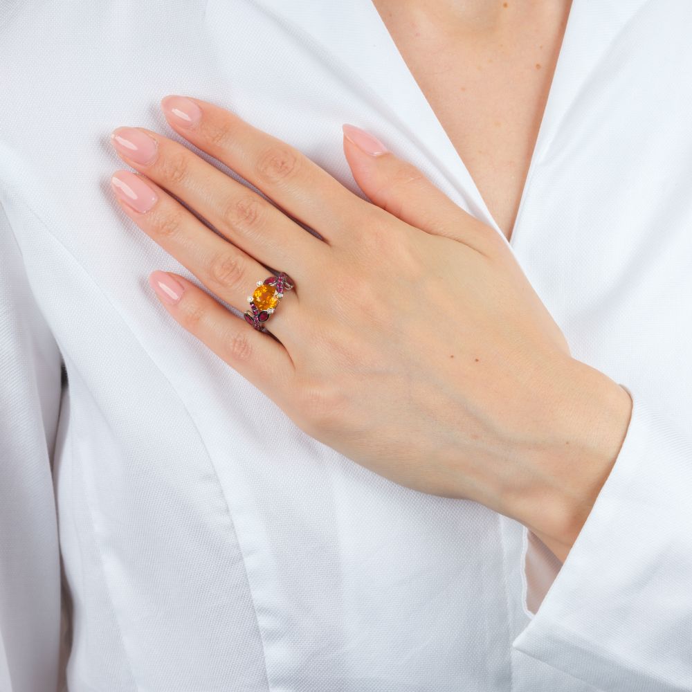 Ruby Ring with Yellow Sapphire - image 4