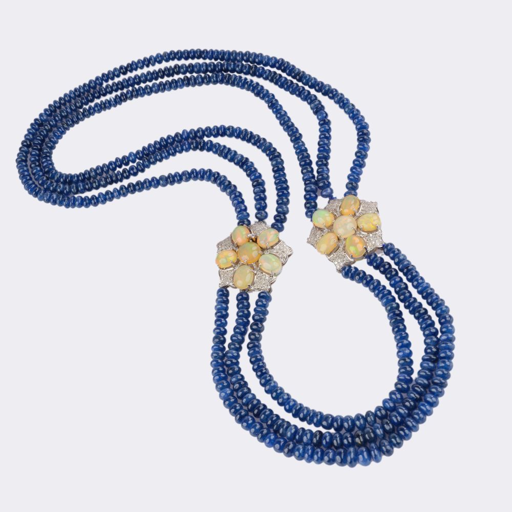 High-Carat Sapphire Necklace with Opal-Diamond - image 3