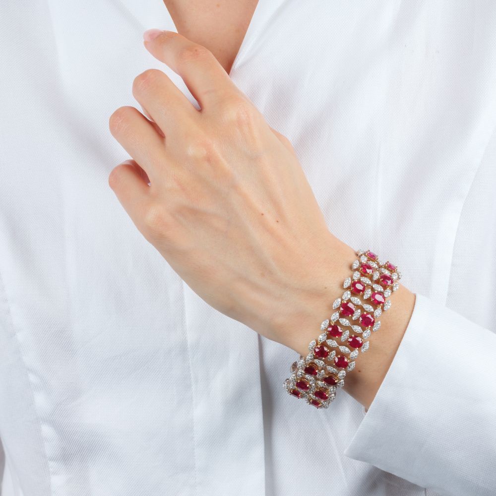 High-Carat Ruby Diamond Bracelet - image 3