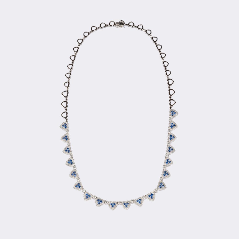Neckalce'Heart to Heart' with Sapphire and Diamonds - image 2
