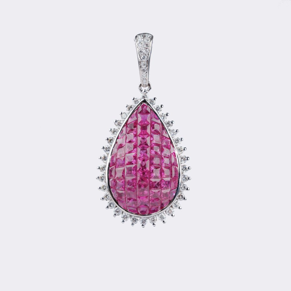 Fine Ruby Pendant with Diamonds