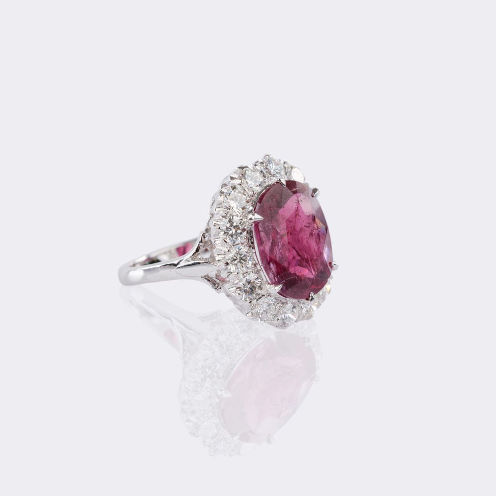 Rubellite Ring with Diamonds - image 2