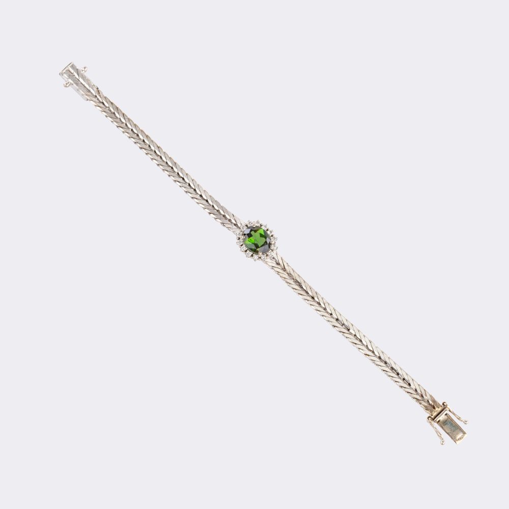Whitegold Bracelet with Tourmalines and Diamonds - image 2