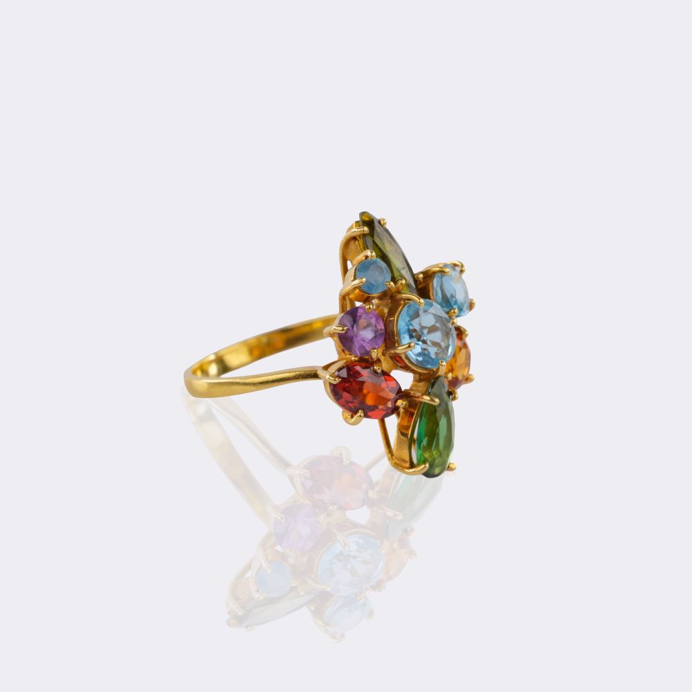 Coloured Stone Brooch with Ring - image 3