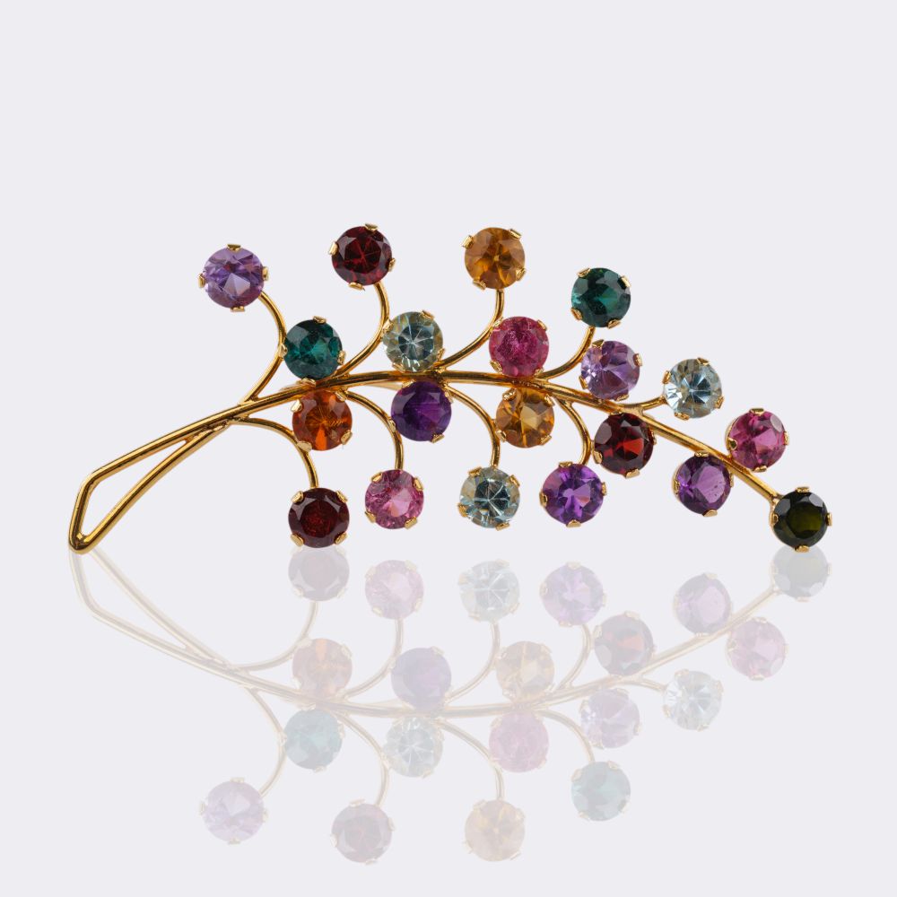 Coloured Stone Brooch with Ring - image 4