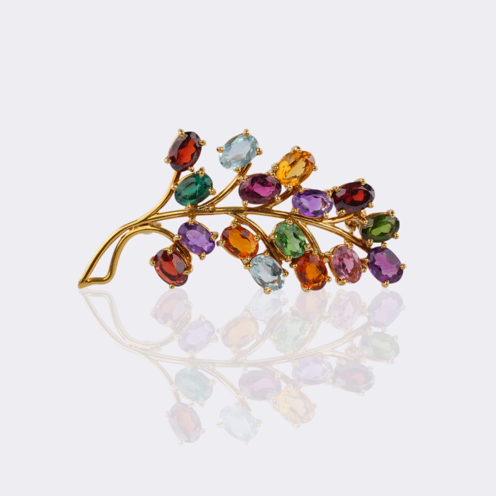 Coloured Stone Brooch with Ring - image 5