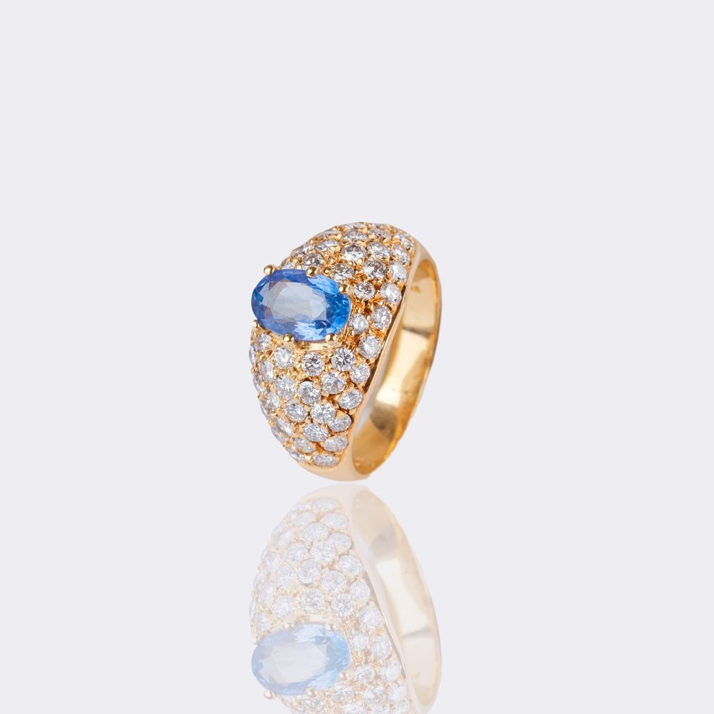 Sapphire Diamond Ring - image 3