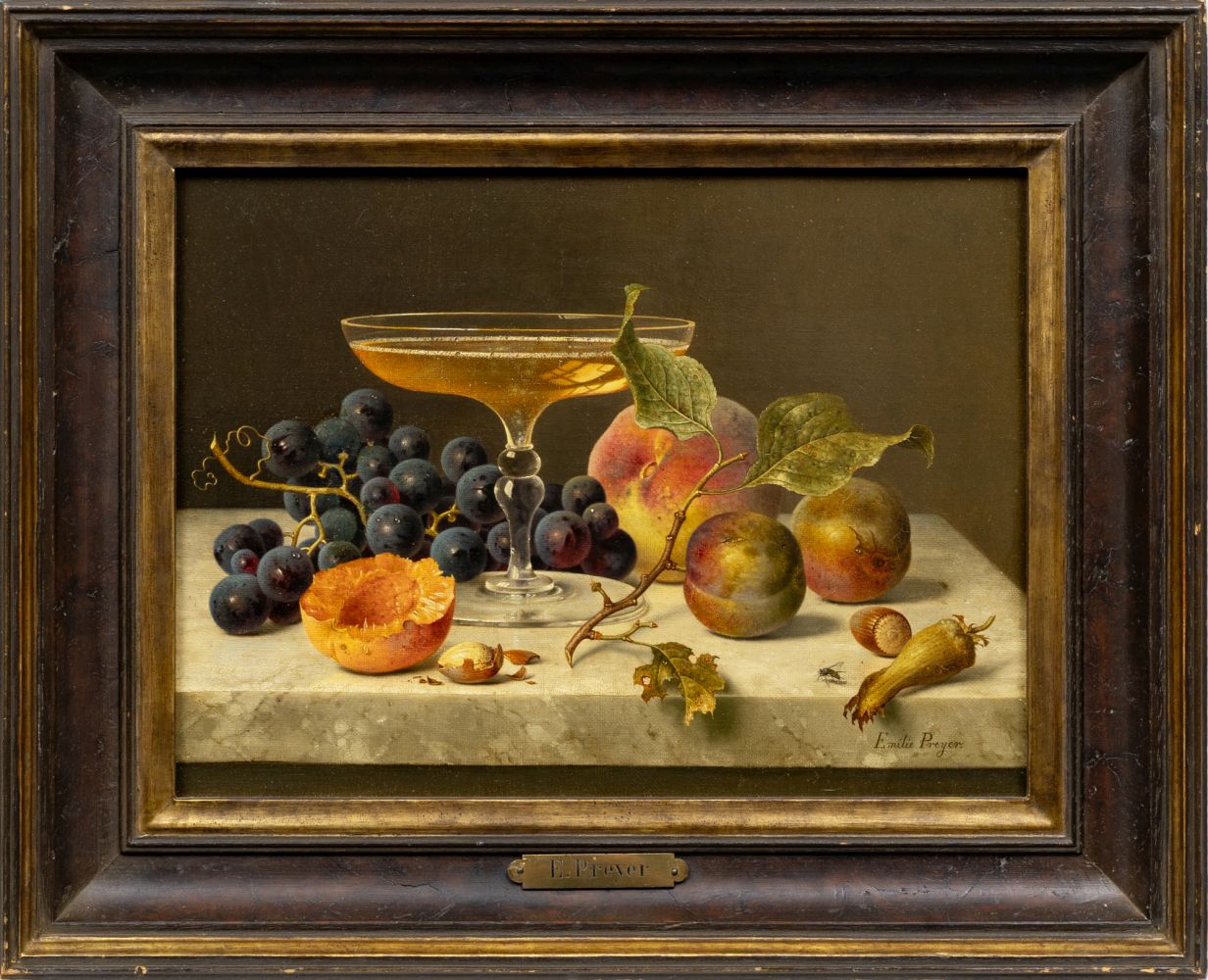 Stillleben mit Champagnerschale und Obst - Bild 2