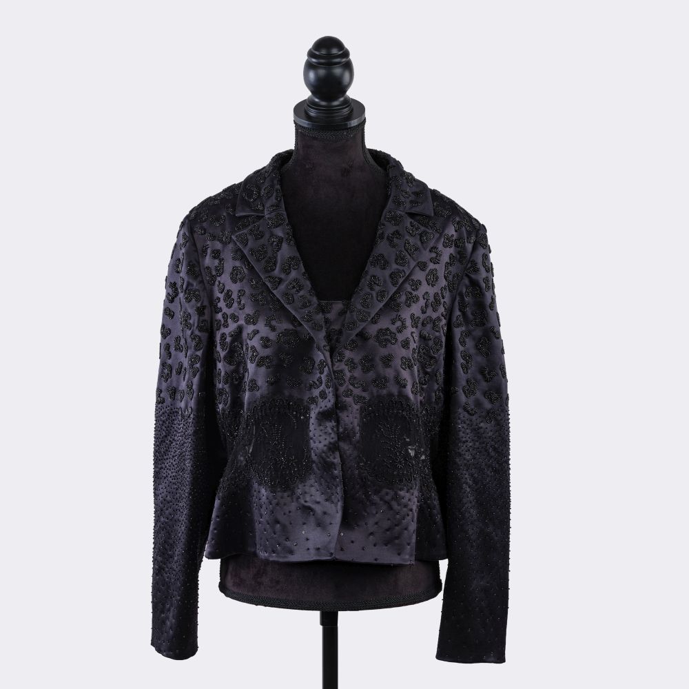 Boutique Blazer With Faux Pearls