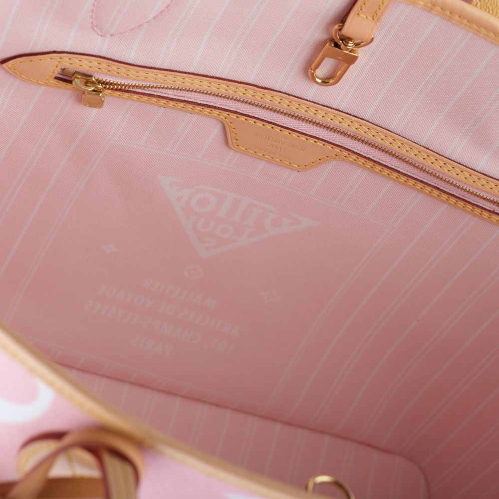 Tote Bag 'Neverfull MM by the Pool' M45680 Light Pink Limited Edition - image 5