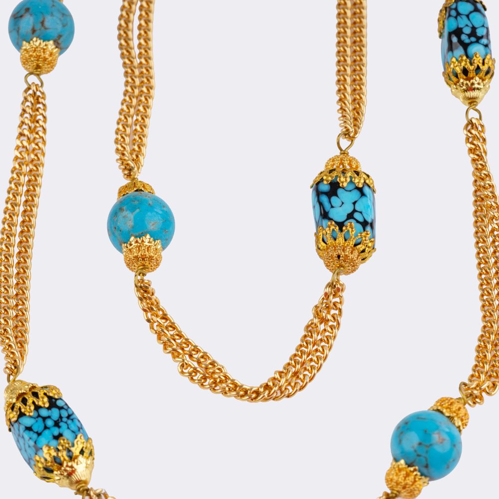 Faux Turquoise Vintage Sautoir - image 2