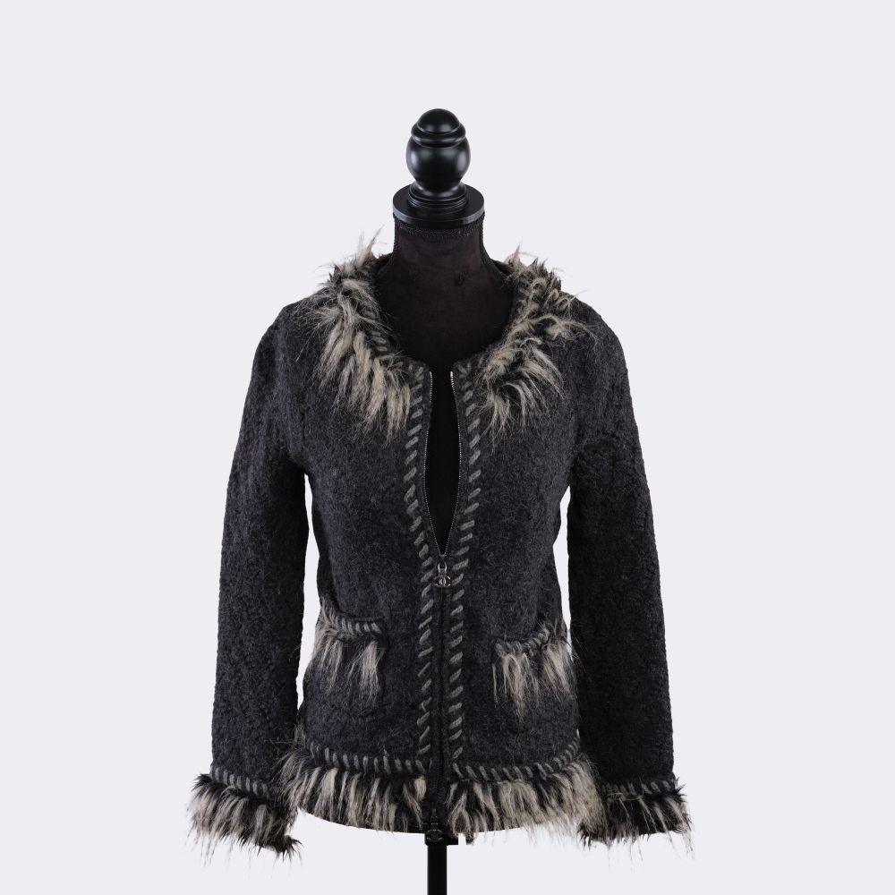 Alpaca Cashmere Jacket With Faux Fur