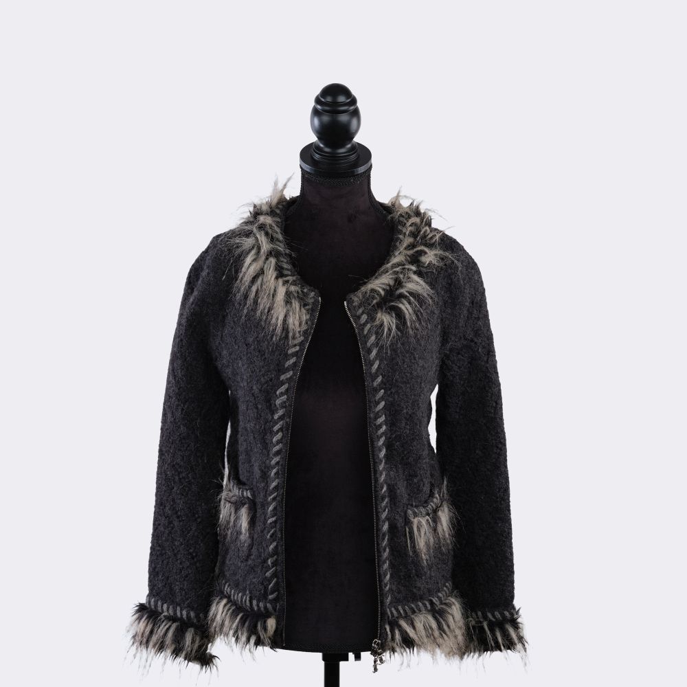 Alpaca Cashmere Jacket With Faux Fur - image 2