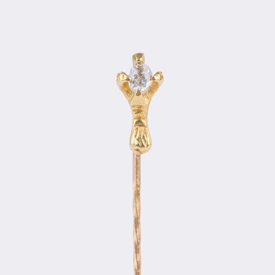 Novelty-Jewellerypiece Needle with Old Cut Diamond 'bird's claw'