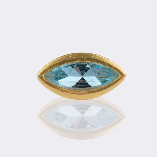 Gold Ring with Aquamarine
