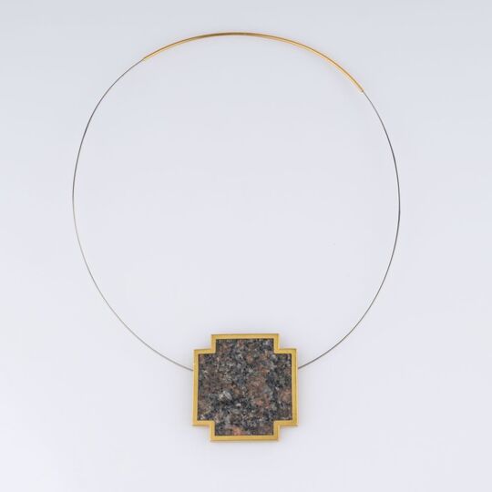 Granite Cross Pendant on Choker