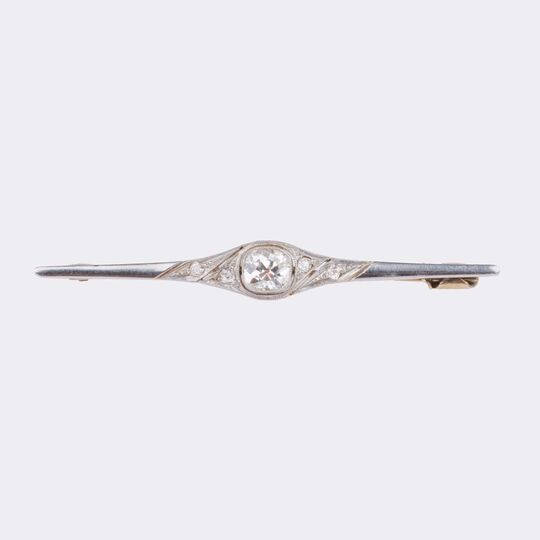 Art Nouveau Diamond Needle Brooch