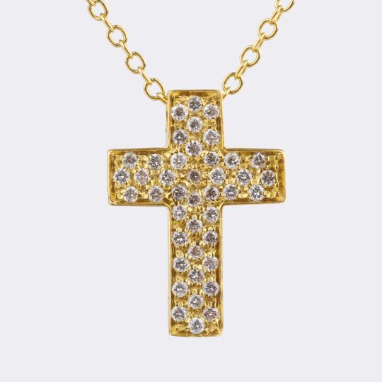 Diamonds Cross-Pendant on Chain