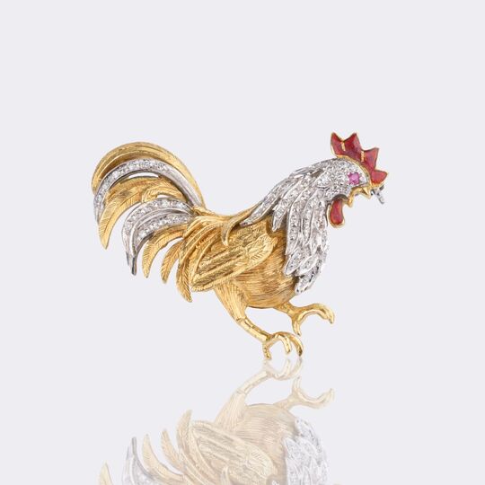 Diamond Brooch 'Rooster'