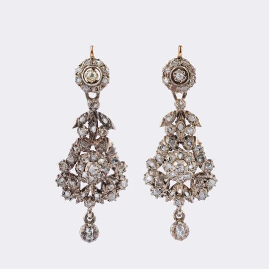 Pair of antique Rosediamonds-Earrings