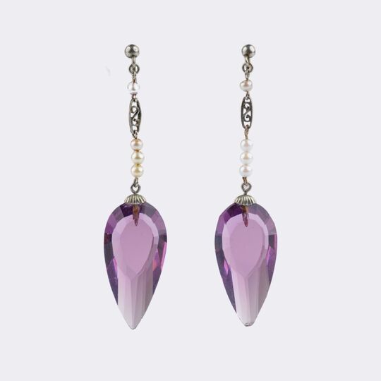 Pair of Amethyst Earpendants