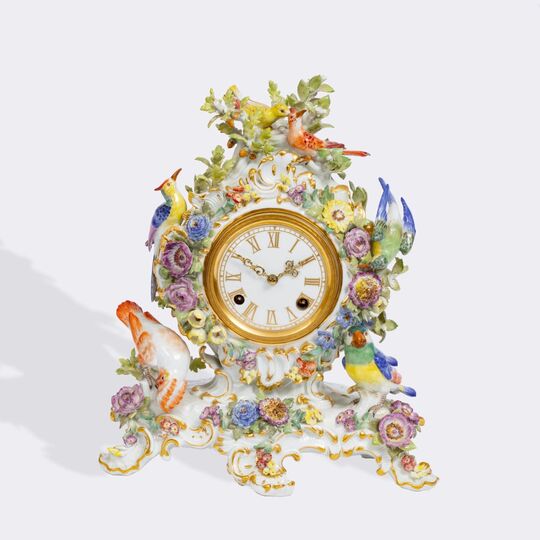 A Mantel Clock with Exotic Birds